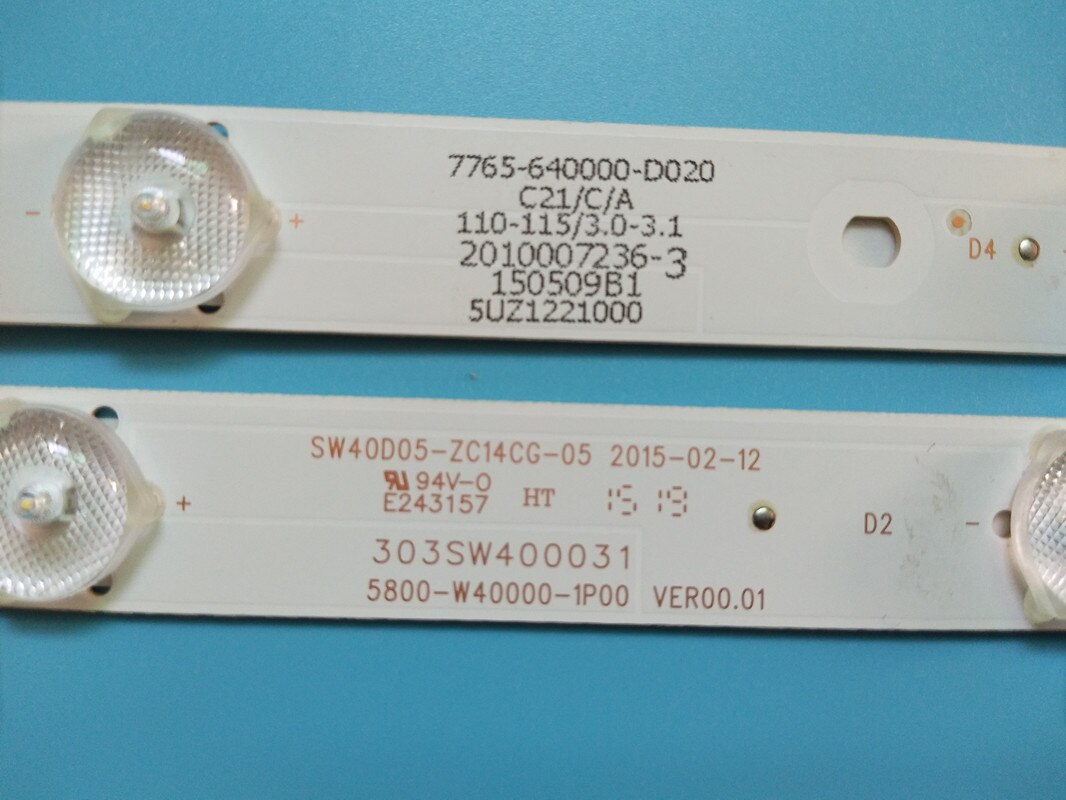 Kit 8 PCS 5LED 380mm LED Backlight stirp for 40E6000 40E3000 40E3500 40E3500 5832-W40000-2P00 5800-W40000-3P00 2P00 1P00