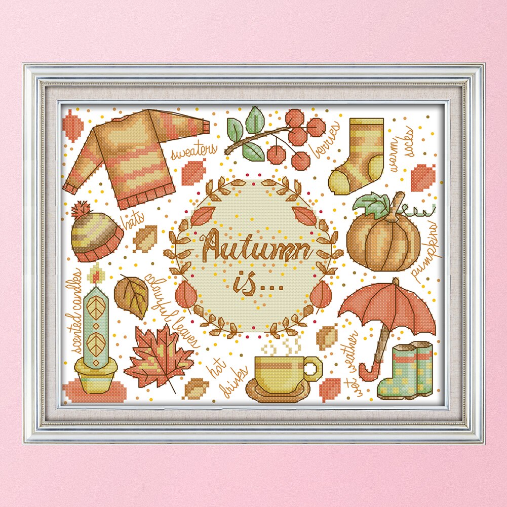 Kits de punto de cruz para decoración del hogar, conjunto de bordado en lienzo impreso, bricolaje, , sello de Artesanías hechas a mano 14CT