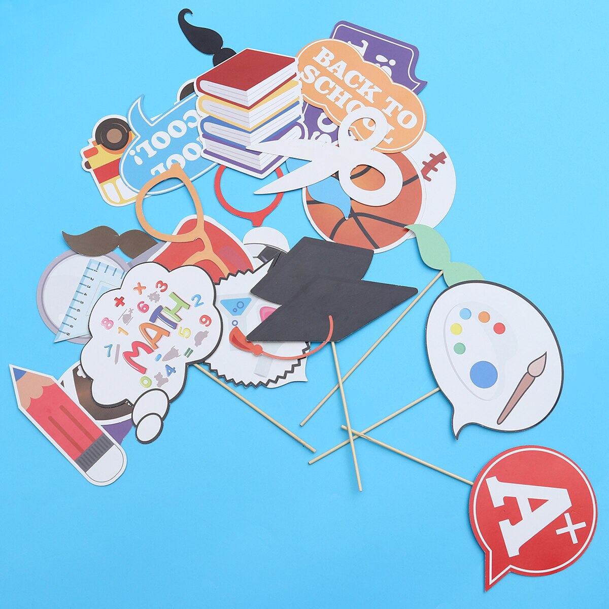 30pcs Photo Props Photo Booth Moustache Photo Shooting Party Supplies Accessories Photo Frame Props for Class Party: Default Title