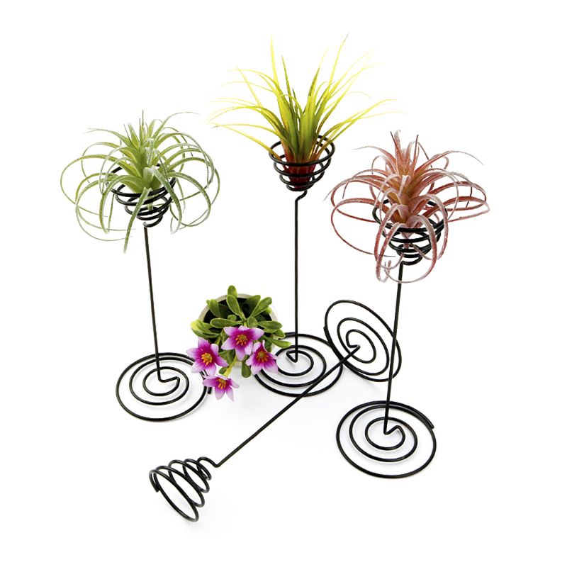 Base de piña de aire de hierro negro, soporte para macetas, suministros de decoración para el hogar, balcón y jardín, accesorios de paisaje