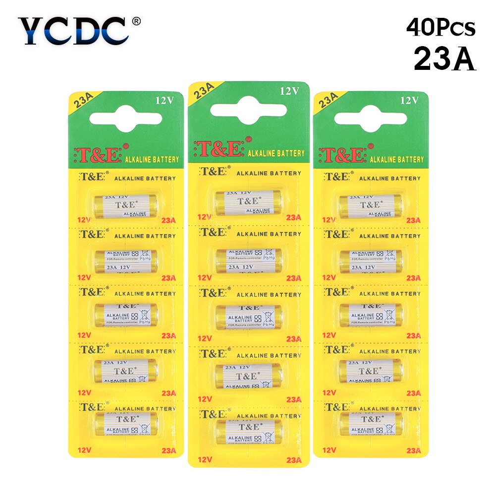 40pcs/Lot Alkaline Battery 12V 23A 23GA 21/23 A23 A23S E23A EL12 MN21 MS21 V23GA MN21 L1028 RV08 GP23A K23A For Doorbell remote