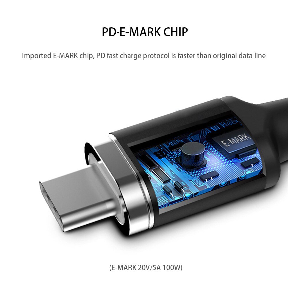 100W 5A Magnetische USB Typ C PD Kabel Super Schnelle Lade Daten Kabel 1,8 m für MacBook Pro Samsung galaxy S10 S9 Huawei P30 USB-C