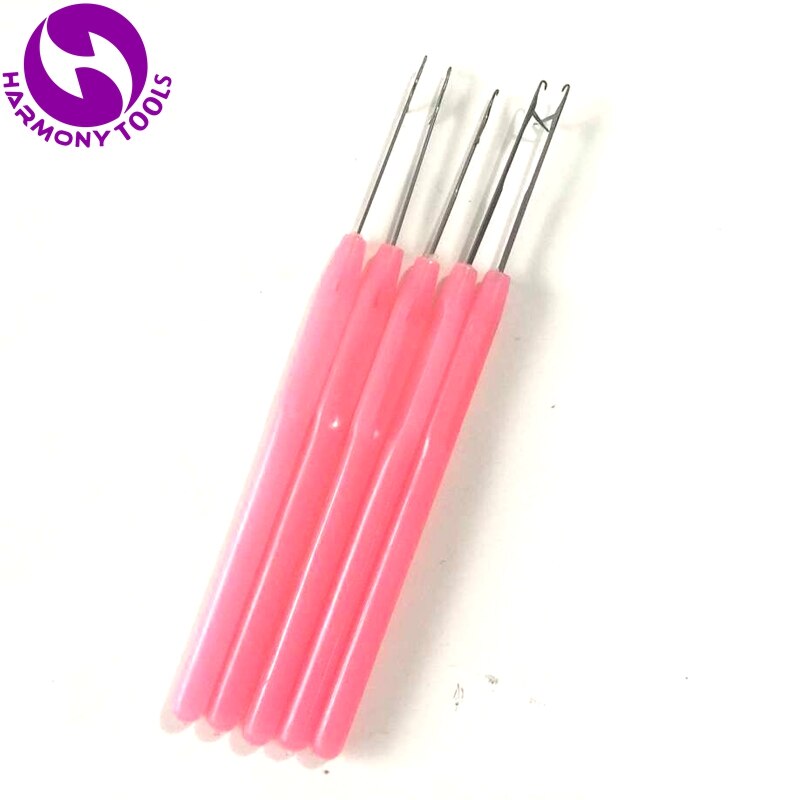 50 pieces Plastic handle threader loop hook needle pulling needle for micro hair extensions tools