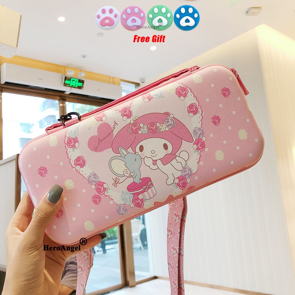 Bolsa de almacenamiento de melocotón y fresa para Nintendo Switch, bolsa portátil de viaje, funda protectora rosa, resistente al agua, carcasa dura de transporte: 07