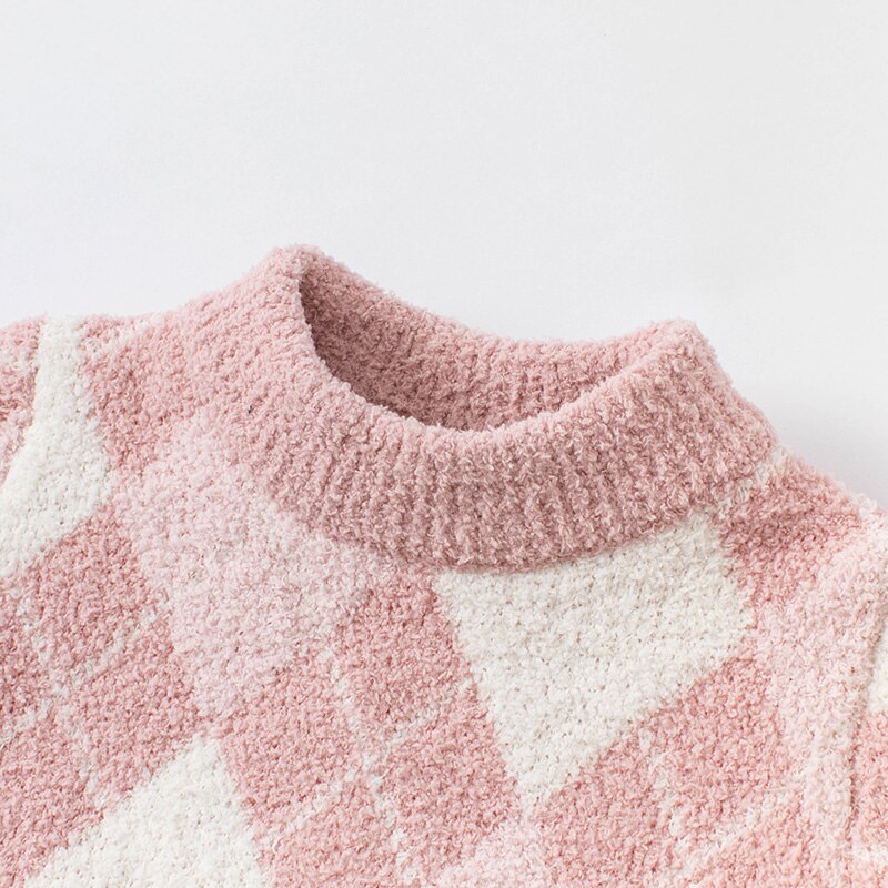 DBJ19495 Dave Bella Winter Leuke Baby Unisex Kerst Plaid Gebreide Trui Kinderen Meisjes Jongens Mode Peuter Boutique Tops