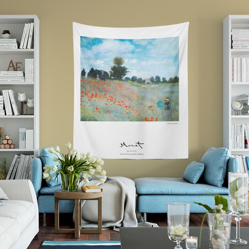 95 x 73cm wandkleed monet landschap schilderij achtergrondkleed noords eenvoudig decoratief wandtapijt