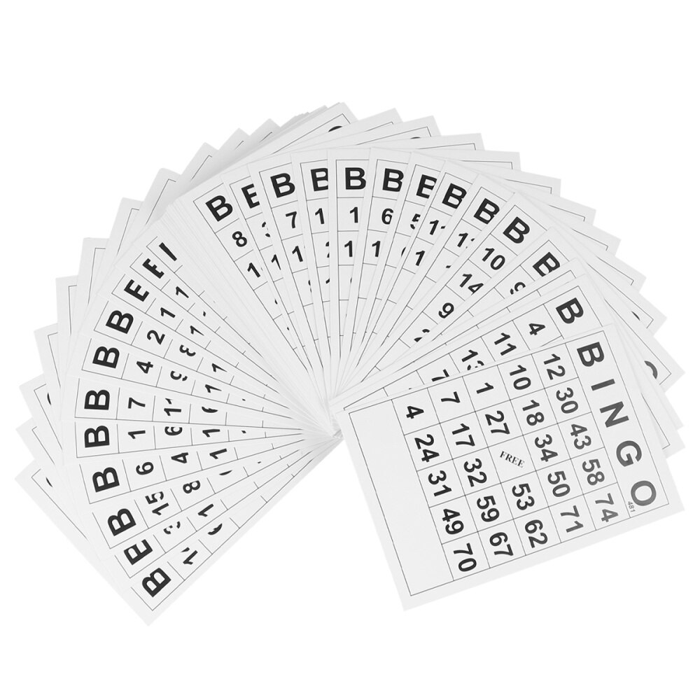 60Pcs Bingo Game Bingo for Fun Intellectual Development Plaything (White)