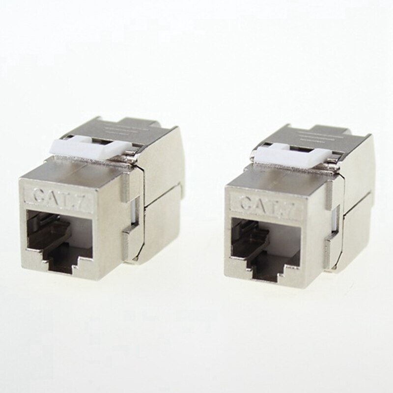 12 Pcs RJ45 Keystone Cat7 Cat6A Afgeschermde Ftp Zinklegering Module Netwerk Keystone Jack Connector Adapter 10Gb Netwerk