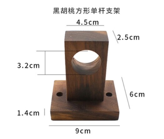 2pcs Wooden Nordic Modern Simple Curtain Pole Wooden Pole Roman Pole Bracket