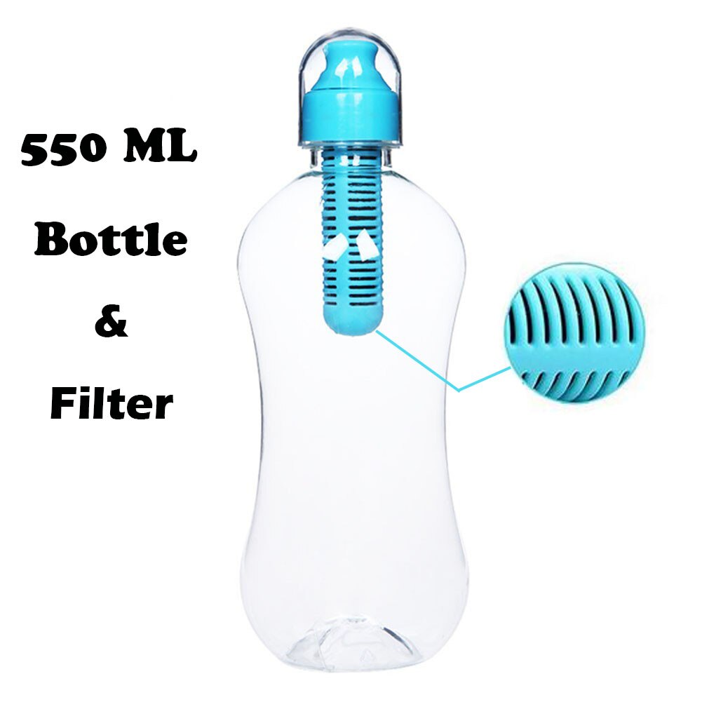 550Ml Actieve Kool Outdoor Filtering Water Drinken Fles Met Ingebouwde Filter Fles Water Sport Camping Wandelen Reizen