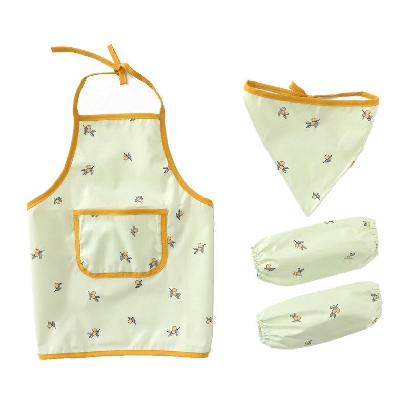 Super Zachte Voeden Slabbetjes Moeder Lunch Voeden Kiel Bib Sleevelet Koken Schort Kind Tuinieren Leveringen: Green olive branch / 6-12 months