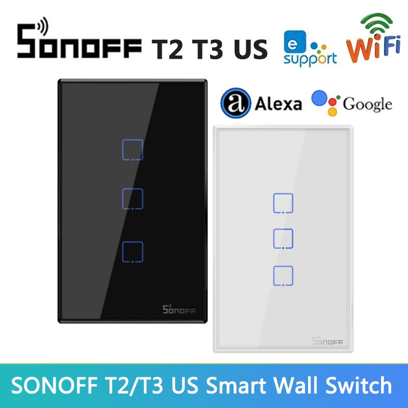 SONOFF T2/T3 US Smart Light Switch,SONOFF TX WiFi eWelink interruptor Smart Home Wall Touch Switch Panel For Alexa Google Home