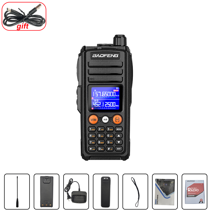 Baofeng UV-27 Walkie Talkie High Power FM NOAA 999CH Wireless Copy Frequency Type-C Portable Long Range 2 Way Radio For Camping: Camo / US