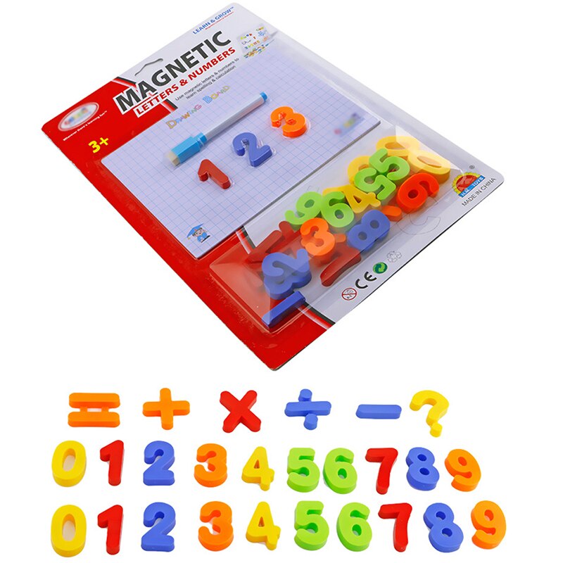 Early Learning Kleurrijke Magnetische Onderwijs Letters Cijfers Magneten Alfabet Met Pen Tekentafel Voor Kinderen 1 Set: 3