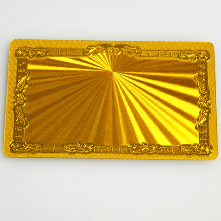 100pcs Gold Metallic plastic business cards Shading A