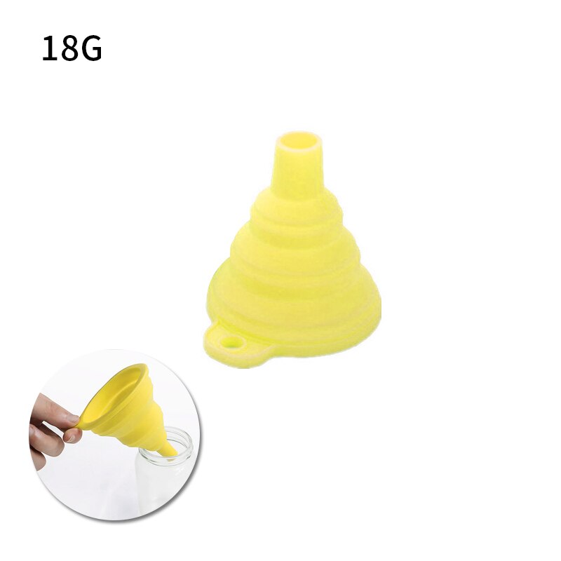 Collapsible Funnel Kitchen Silicone Funnel for Water Bottle Liquid Transfer: yellow 18g
