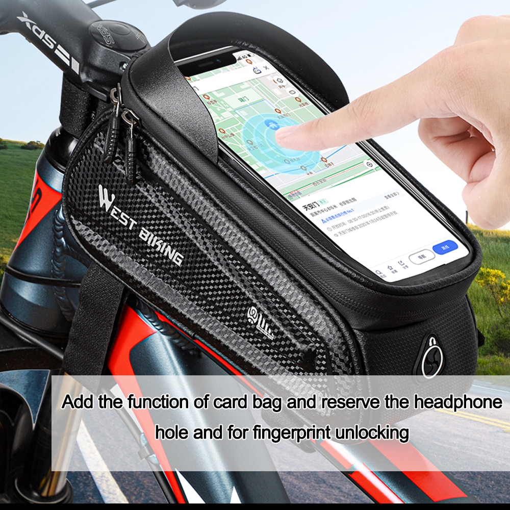 Bike Bag Telefoon Front Bag Fietsframe Fietsen Tas Waterdichte 6.7in Telefoon Houder Touch Screen Fiets Accessoires Top Buis Zakken