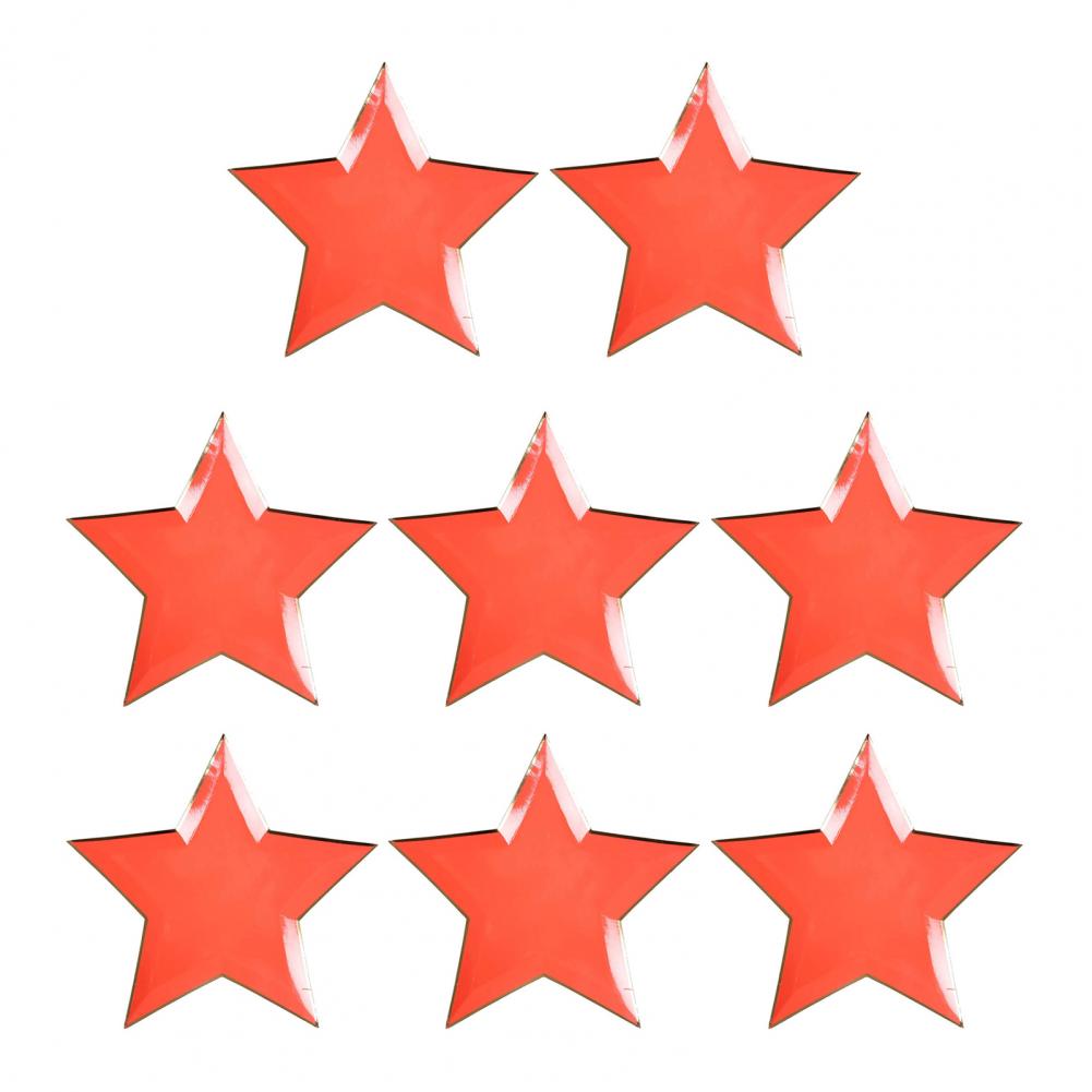 8Pcs/Set Disposable Paper Plate Star Shape Party Plates Bright-color Tableware for Wedding Picnic Birthday platos desechables
