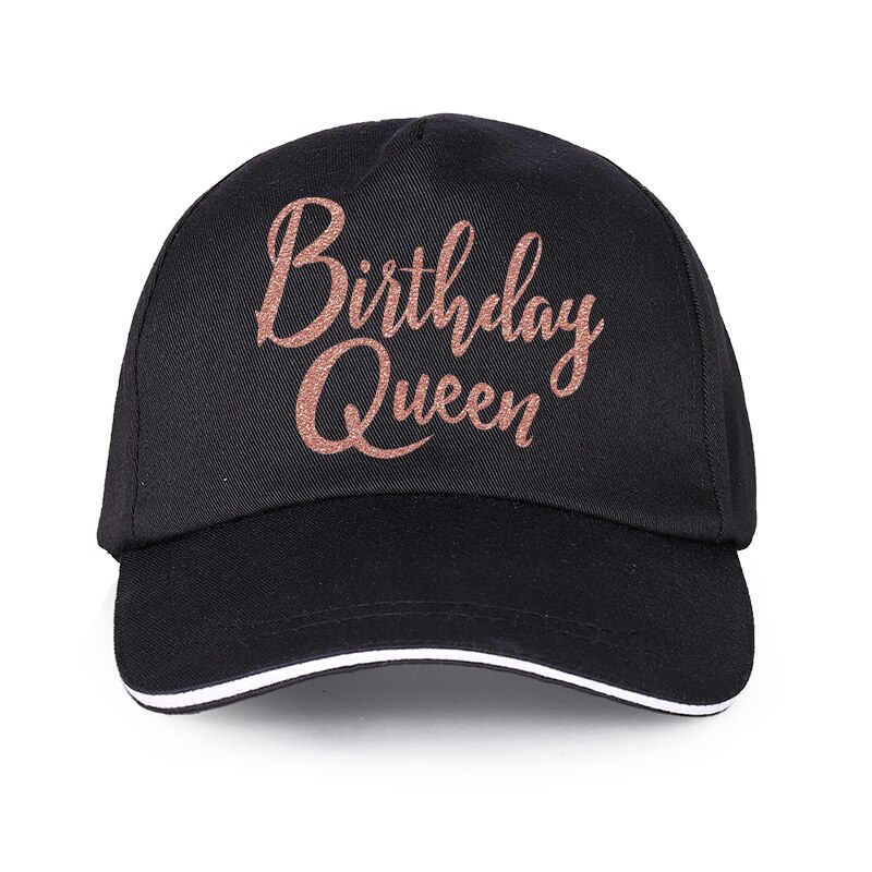 Hat fødselsdag dronning bogstav trykt kasket hatte til mænd kvinder hip hop baseball cap fødselsdag: Bk