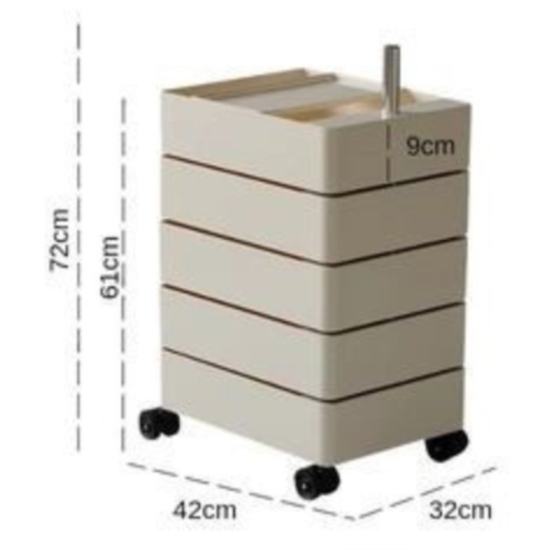 Rotating Storage Cabinet Movable Bedside Table Ins Side Cabinet Minimalist Nordic Storage Cabinet Cosmetic Storage Cabinet: Lemon yellow