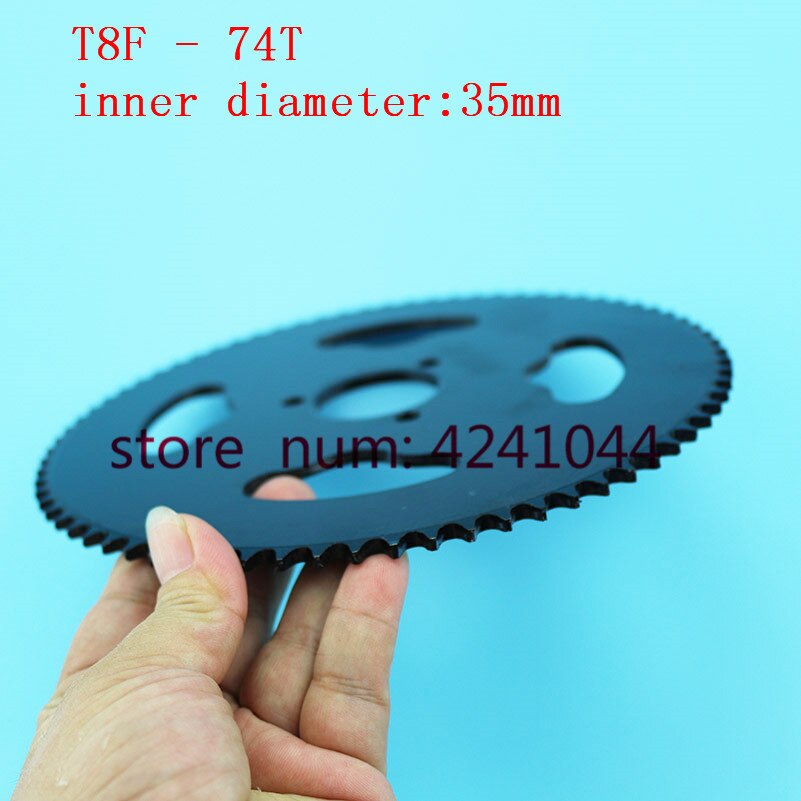 Freies T8F 74 T zahn 35mm Schwarz stahl Hinten kettenrad Mini Moto ATV Quad Schmutz Grube Tasche Fahrrad überqueren 47cc 49cc Teile