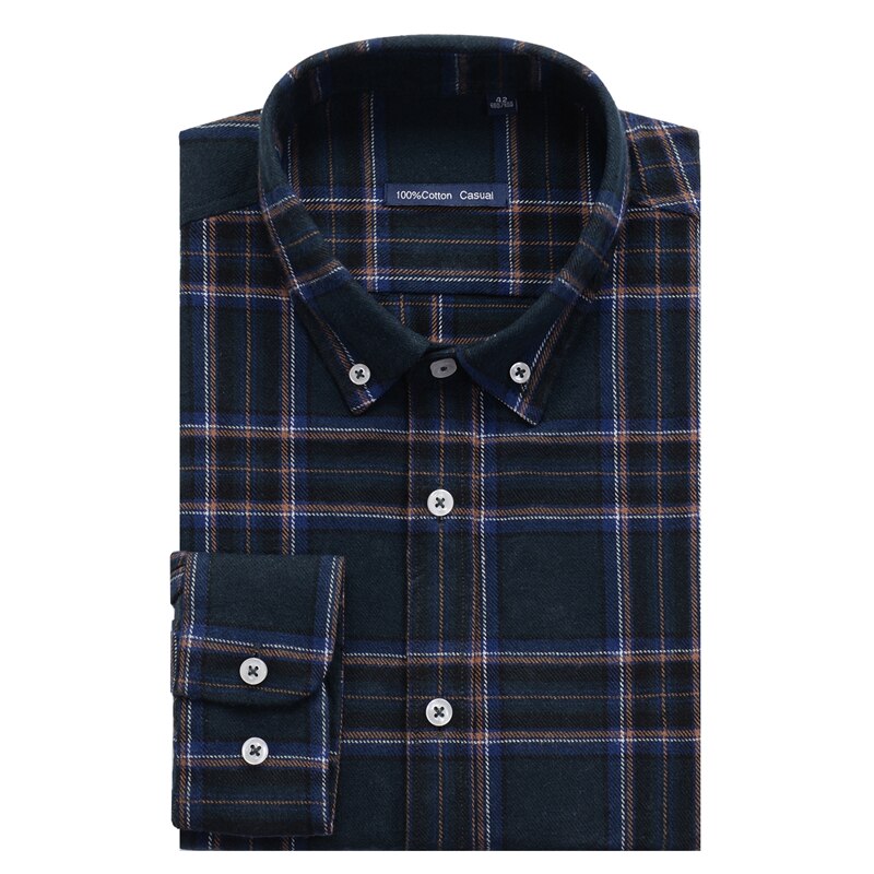 Plus size 5xl 6xl 7xl 8xl 9xl 10xl mænds casual mærke plaid skjorte 100%  bomuld business patch løse flannel skjorter herre: 949070 / 48 or 8xl