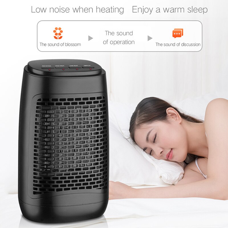 Elektrisk rumvarmer bærbar lille personligt soveværelse kontorbord varmelegeme fan lad