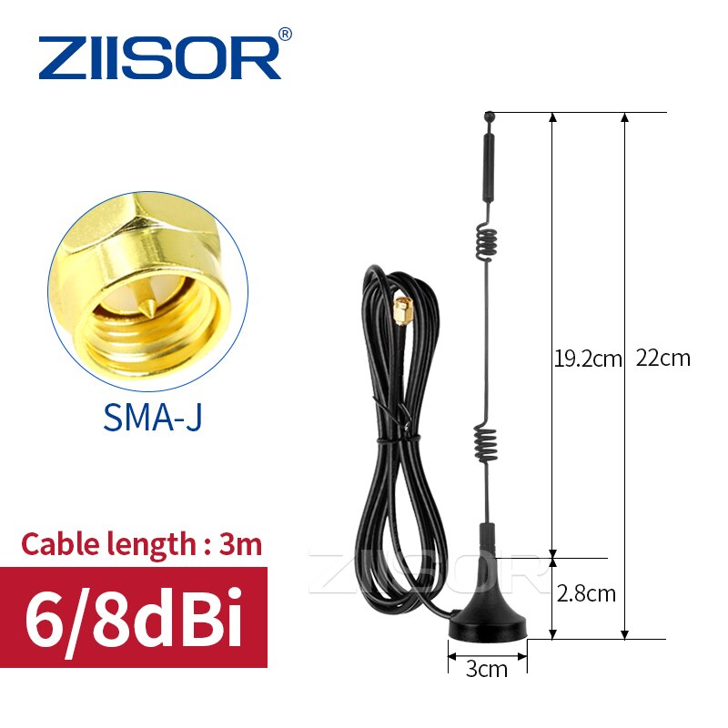 2.4G 5G 5.8G WIFI Signal Booster Wireless Antenna WLAN 5X Range Extender Magnetic Mount Signal Antenna With Magnetic base SMA: Cable Length 3m