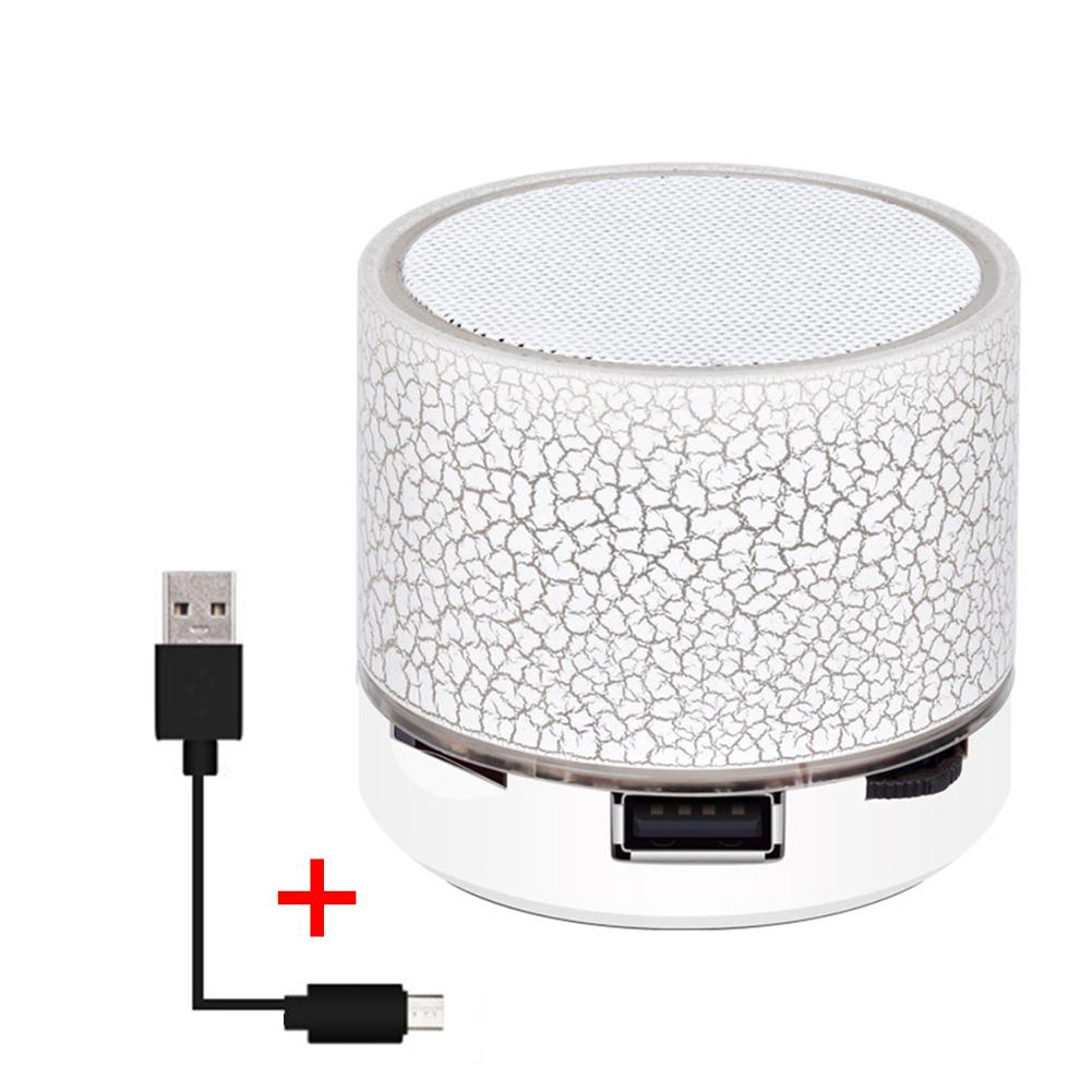 Draadloze Bluetooth Kleurrijke Licht Kleine Crack Sound Speaker Audio Mobiele Telefoon Mini Subwoofer Ondersteuning Tf Card / U Disk/aux: White