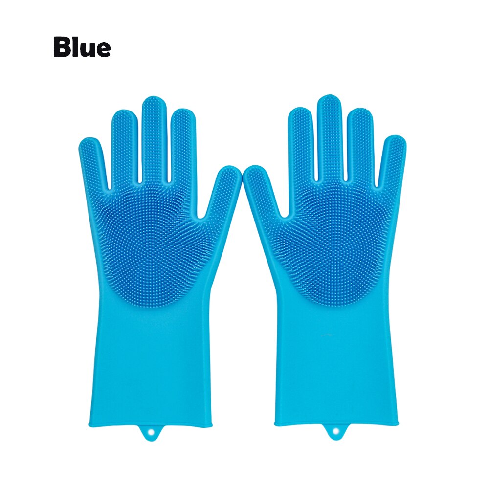 A Pair Magic Silicone Scrubber Rubber Cleaning Gloves Dusting Dish Washing Pet Care Grooming Hair Car Insulated Kitchen Helper: 6 / 1 pcs for right hand