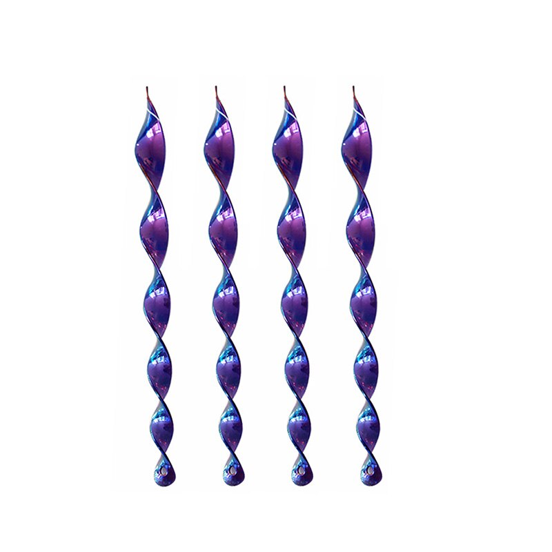 4Pcs Hanging Protect Crop Deterrent Repellent Pigeons Reflective Safe Bird Scare Rod Garden Spiral Outdoor Portable: purple-30CM