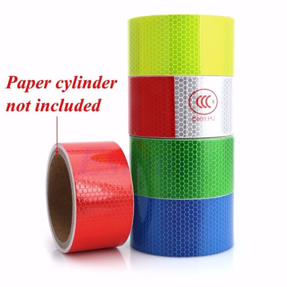 1PC 5CMX3M Reflective Safety Warning Tape Film Sticker Adhesive Decoration Warning Tape