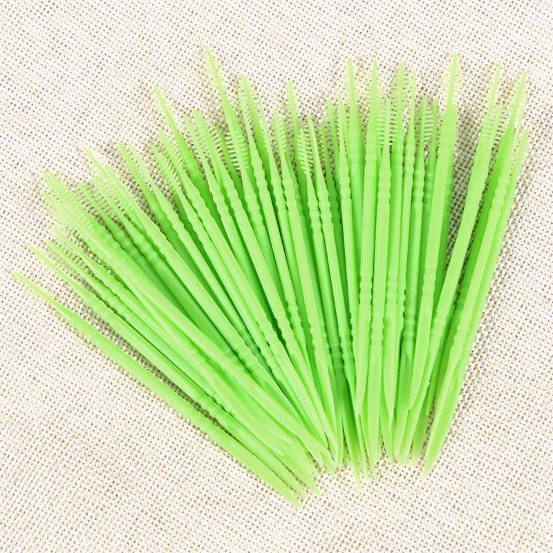 50 Stuks Draagbare Dental Tooth Pick Interdentale Borstel Plastic Orale Tandenstokers Met Case (Willekeurige Kleur)
