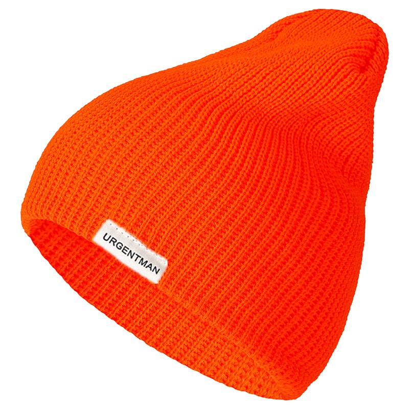 1 stk unisex hue urgentman afslappet hue til mænd & kvinder varm blød strikket vinterhue almindelig daglig hue hue hæklet hue: Orange