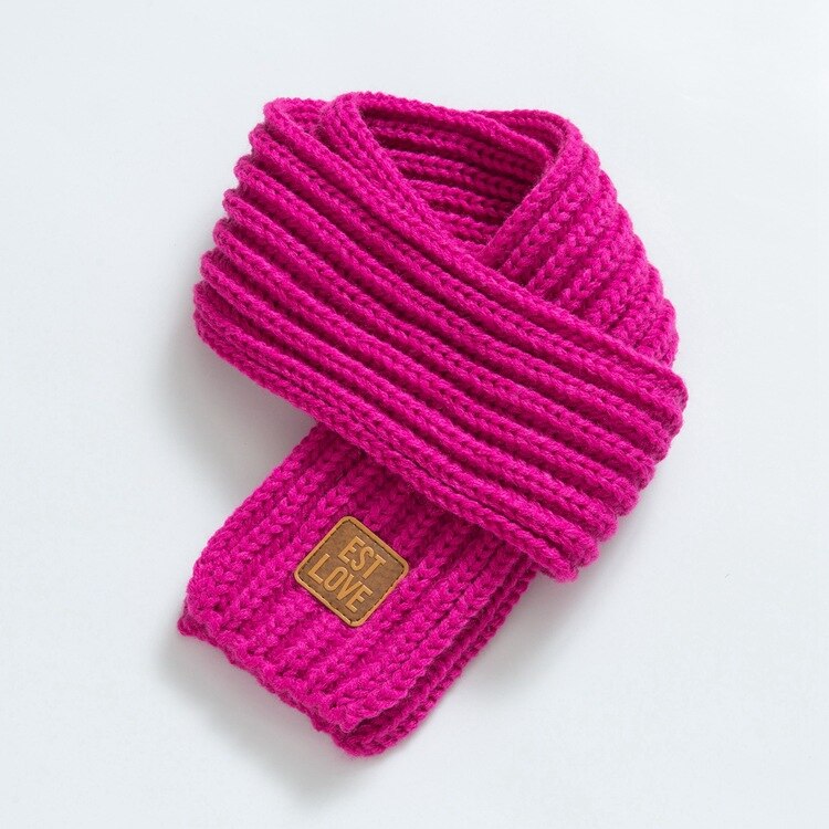 Pañuelos para niños, bufanda de cuello para bebés y niñas, bufanda suave Lisa para cuello, anillo de cuello elástico, bufanda para bebés, Invierno: Rojo rosado