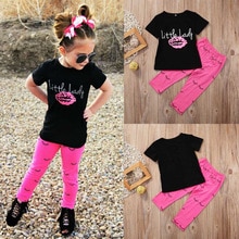 Pudcoco Ensemble Fille USA 1-6Year Enfant Bébé Filles Tenues T-Shirts Hauts + legging Pantalon Vêtements Ensemble