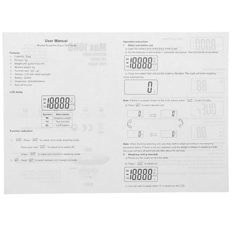 Báscula de animales para perros y gatos, báscula de peso Digital para bebés y niños (kg/oz/lb) LCD, 1g-10kg, novedad de