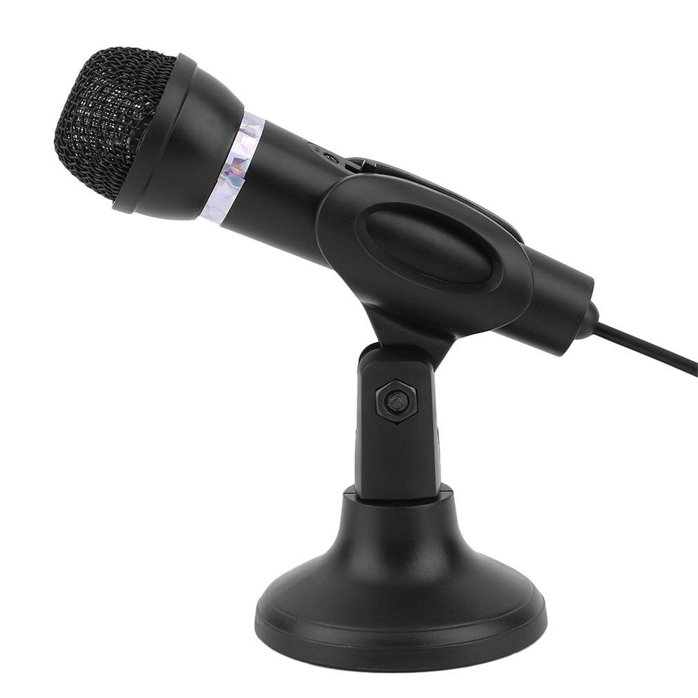 Computer Notebook Desktop Microfoon Draad Karaoke Handheld Microfoon 3.5Mm Mic Met Base Voor Zingen Opname