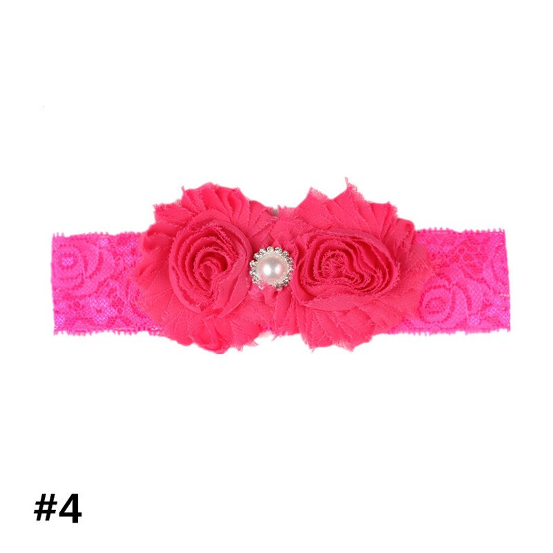 Baby Mooie Hoofdband Tulband Bloem Parel Boog Pasgeboren Meisjes Hoofdbanden Elastische Kids Peuter Haarband Prinses Haar Accessoires: 04