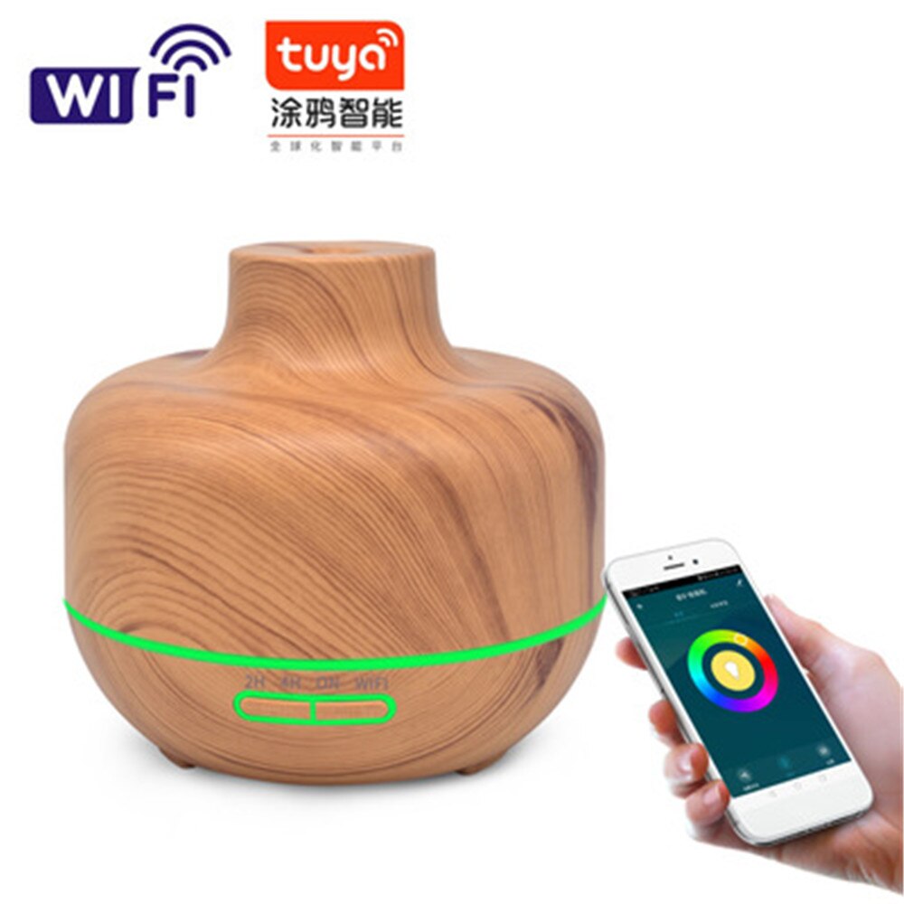 Difusor ultrasónico de aceites esenciales, humidificador de aire inteligente con Wifi, Control por voz, aplicación Alexa y Google, 400Ml