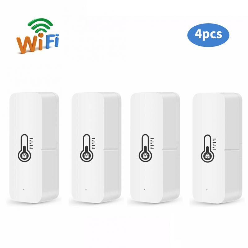Wifi ZigBee Tuya Smart Temperature And Humidity Sensor Smart Home Indoor Hygrometer Controller Monitoring For Alexa Google Home: wifi 4pcs