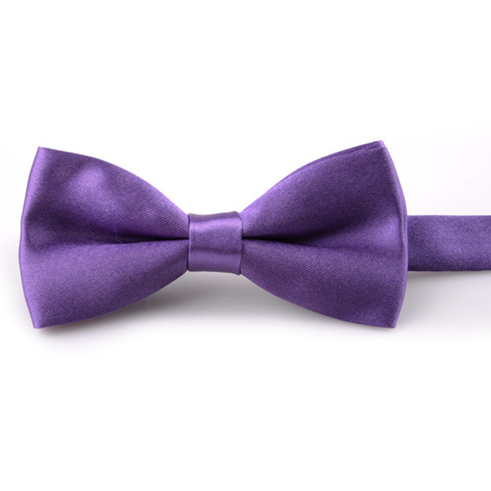 Solid Strikjes Bruidegom Mannen Kids formele Kleurrijke Effen Das gravata Mannelijke Huwelijk Vlinder Wedding strikjes: Dark Purple