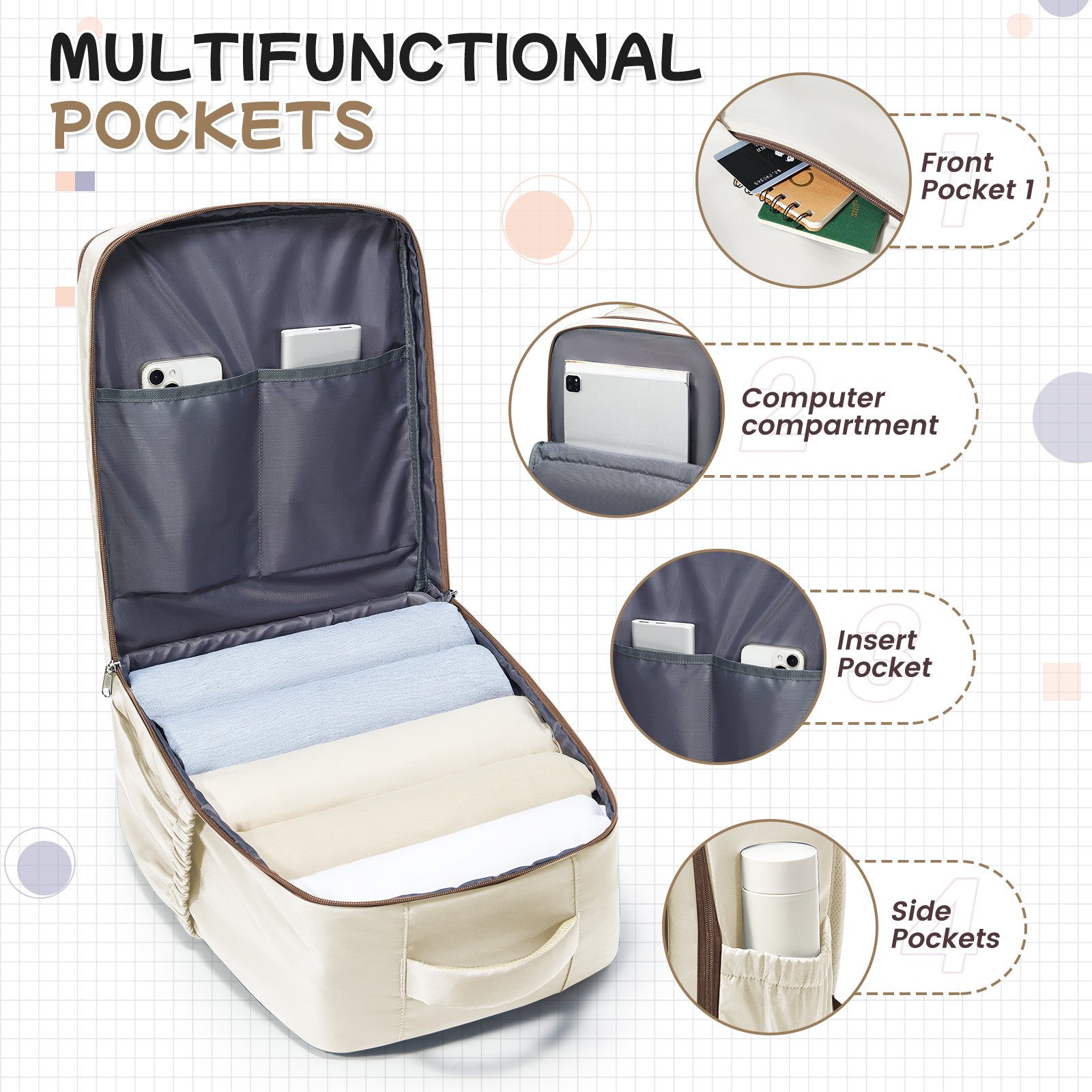 Mochila de viaje para avión de cabina 40x30x20, equipaje de mano, mochila de cabina Wizzair 40x30x20, bolsos de mano para hombres y mujeres, bolsas para ordenador portátil de 15,6 pulgadas