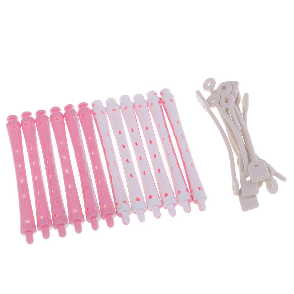 12 stk wave hairstyling perm stang barer curler frisørverktøy sett salong hårruller sett hårspenner hårstylingverktøy: 9 x 1 cm