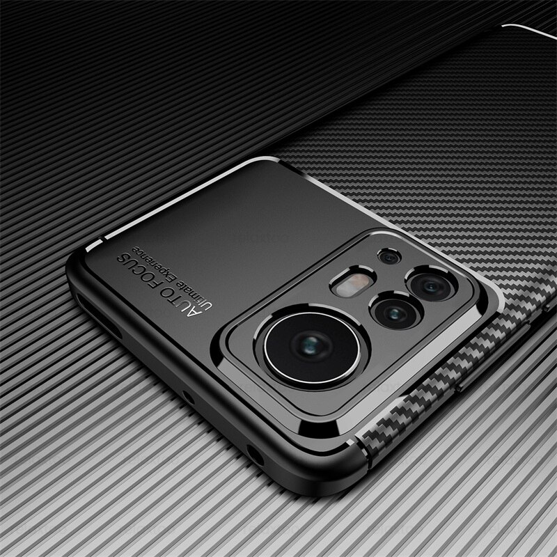 Mi12 Fall Dünne Kohlenstoff Faser Muster Zurück Abdeckung Für Xiaomi12 Xiaomy Xiomi Xiaomi Mi 12 Pro 12X 5G Weiche TPU Rahmen Stoßfest Coque