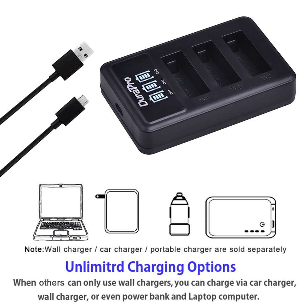 SJ7 Star Battery 1000mAh Original SJCAM SJ7 Star Battery+ LED 3-Slots USB Charger for SJCam SJ7 Action Cameras