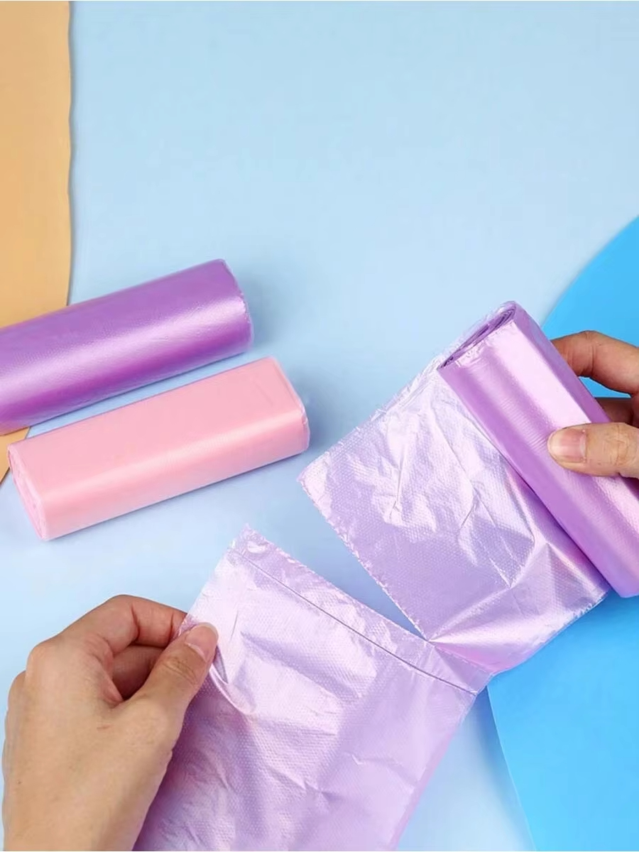 5 Rolls/Pack Meerdere Kleuren Draagbare Plain Vuilnis Vuilniszak Vuilnisbak Liners Voor Badkamer Toilet Slaapkamer Kantoor toilet