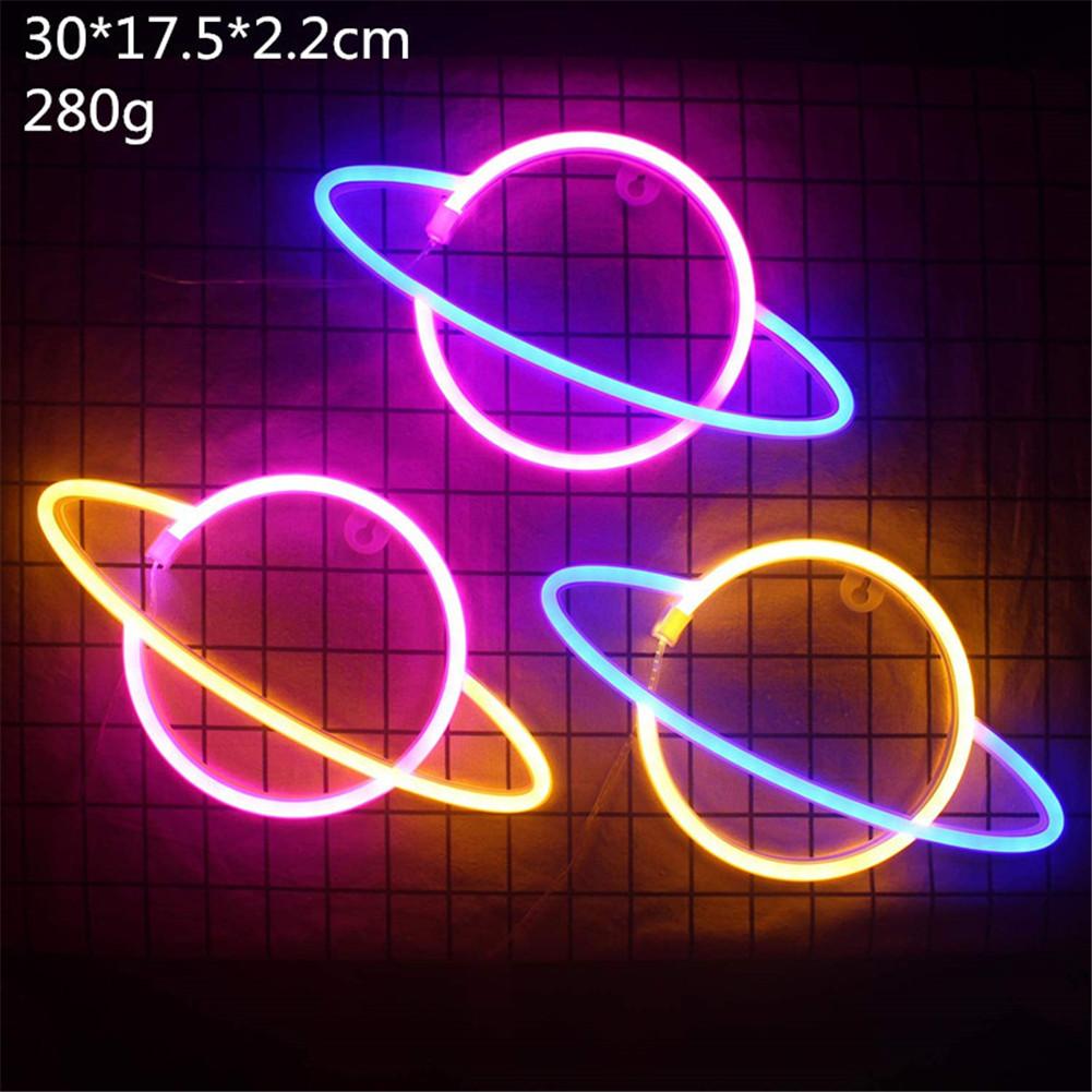Children's Room LED Planet Neon Light Signs USB Or Battery Powered Soft Night Light Party Supplies For Home Bar Decoration