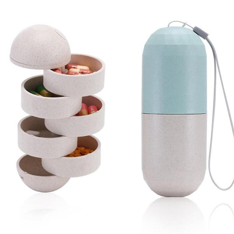Pille Kasten Pille Lager Fall Mini versiegelt Pille Organizer wöchentlich Bunker (Blau und Weiß) 1 einstellen von Stackable