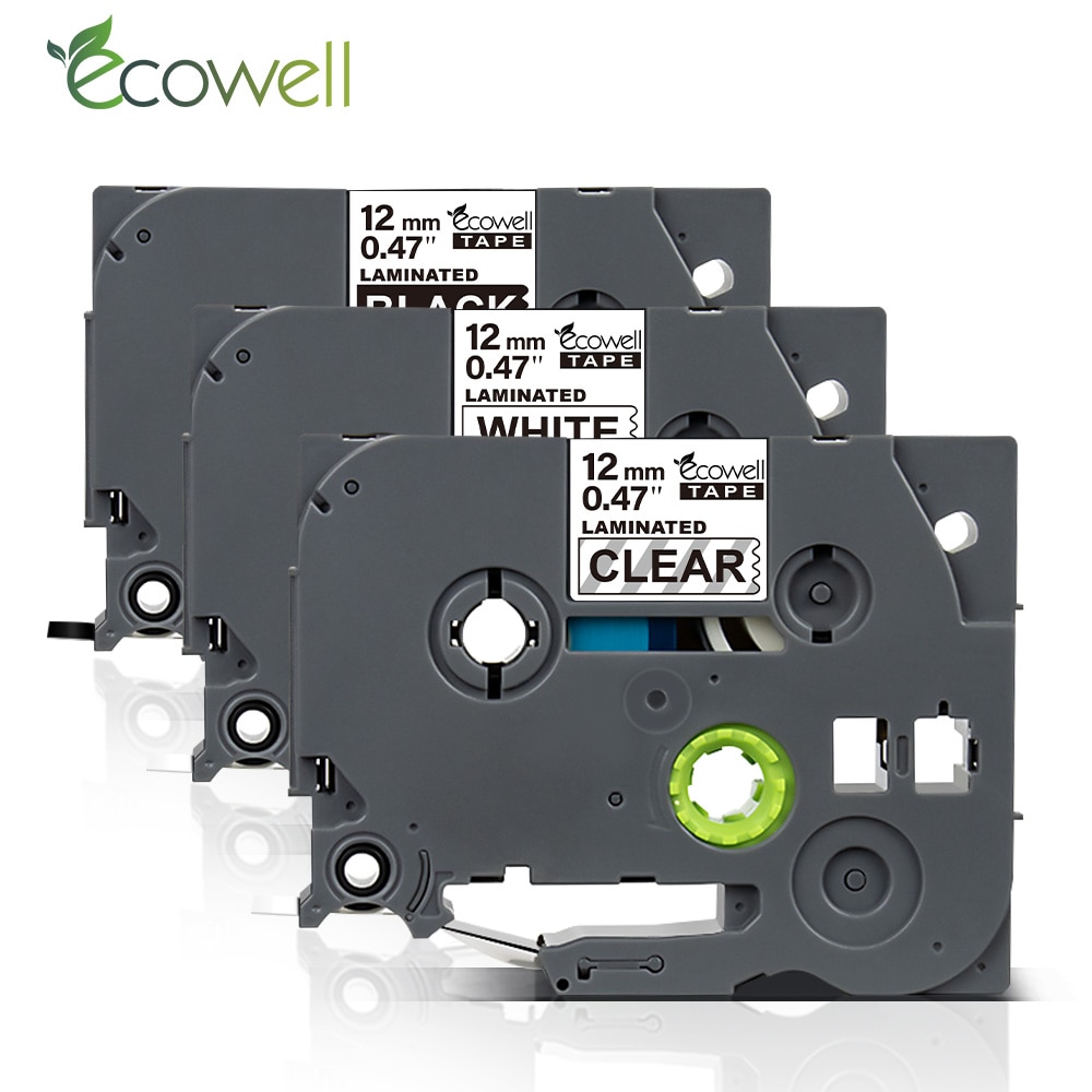 Ecowell TZ231 Tz 231 Tze 231 Gelamineerde Zelfklevende Tz-231 Tze-231 Label Tape P Aanraking Zwart Op Wit Compatibel Voor Brother tze-131